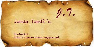 Janda Tamás névjegykártya